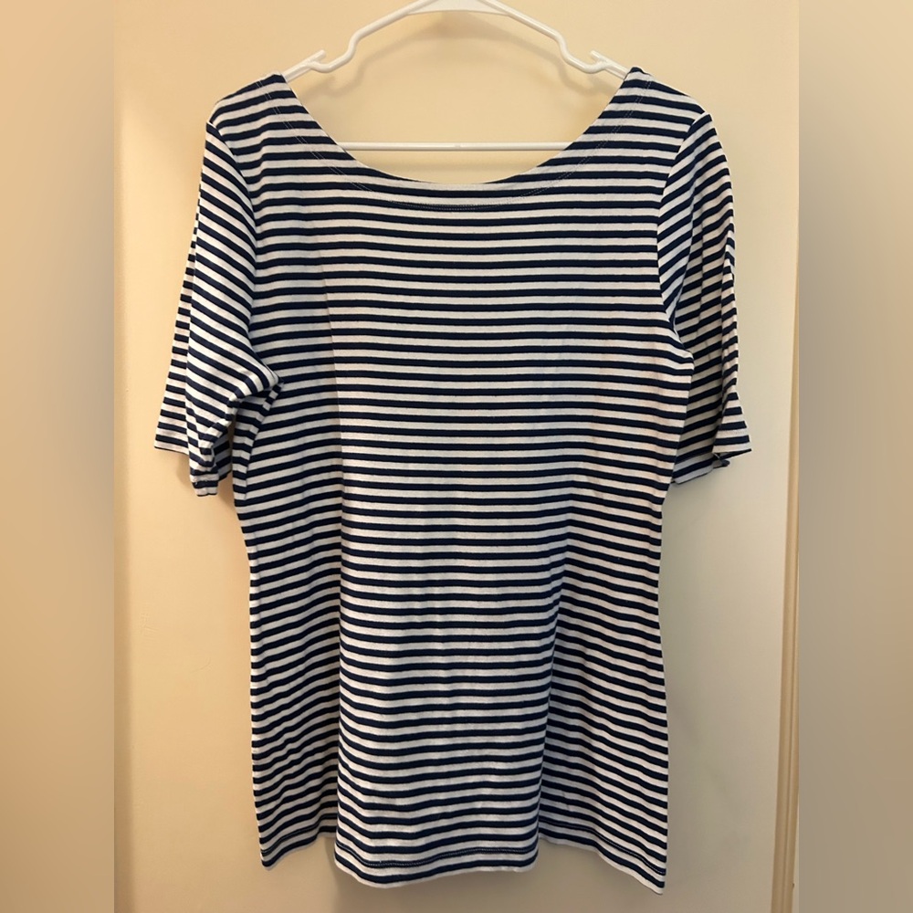 Classic Navy & White Striped Women’s Tee